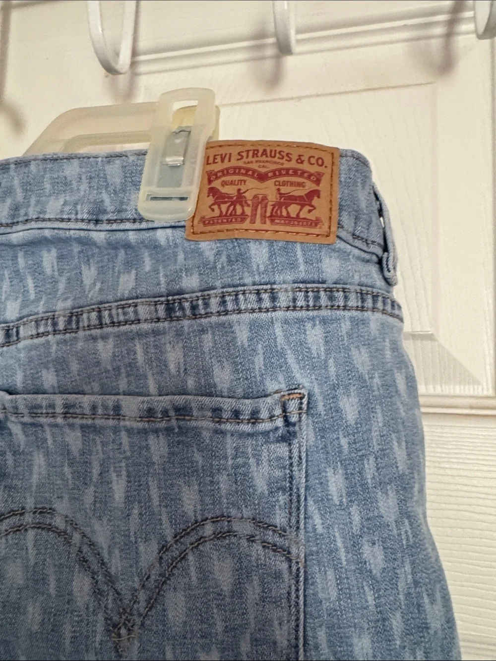 Levi's Light Blue Patterned Denim Shorts